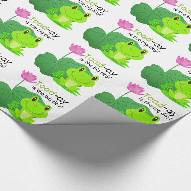 Papier Cadeau Grenouille Anniversaire Pun Lotus Leaf Flower (Coin)