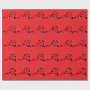 Papier Cadeau Grenouille Cycliste