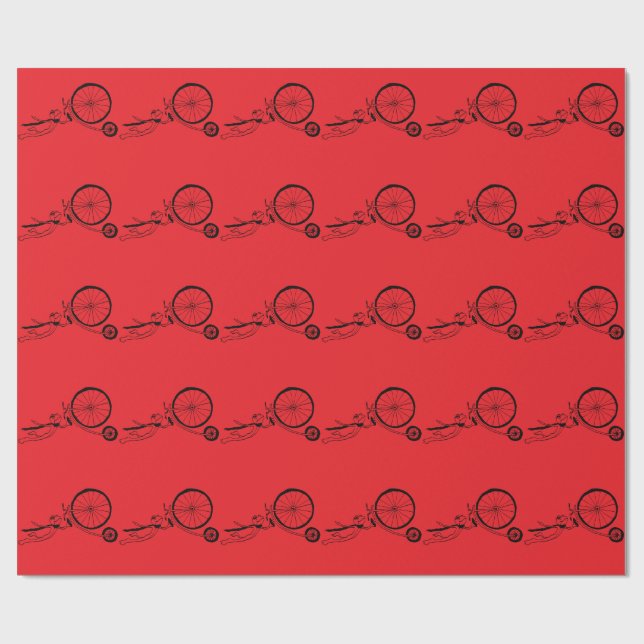 Papier Cadeau Grenouille Cycliste (Plat)
