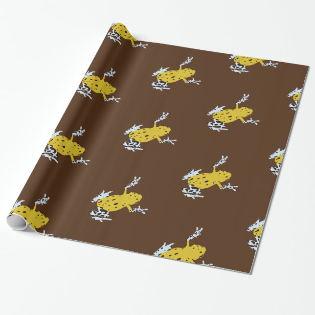 Papier Cadeau Grenouille jaune (Déroulé)