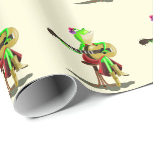 Papier Cadeau Grenouille Jouer de la guitare