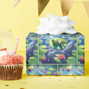 Papier Cadeau Grenouille se relaxer sur un tapis de Lily
