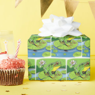 Papier Cadeau Grenouille Sur Lily Pad