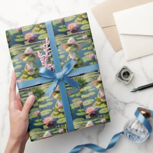 Papier Cadeau Grenouille Sur Lily Pad