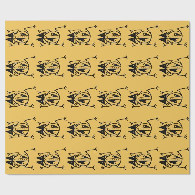 Papier Cadeau Grenouille tribale art animal tribal (Plat)