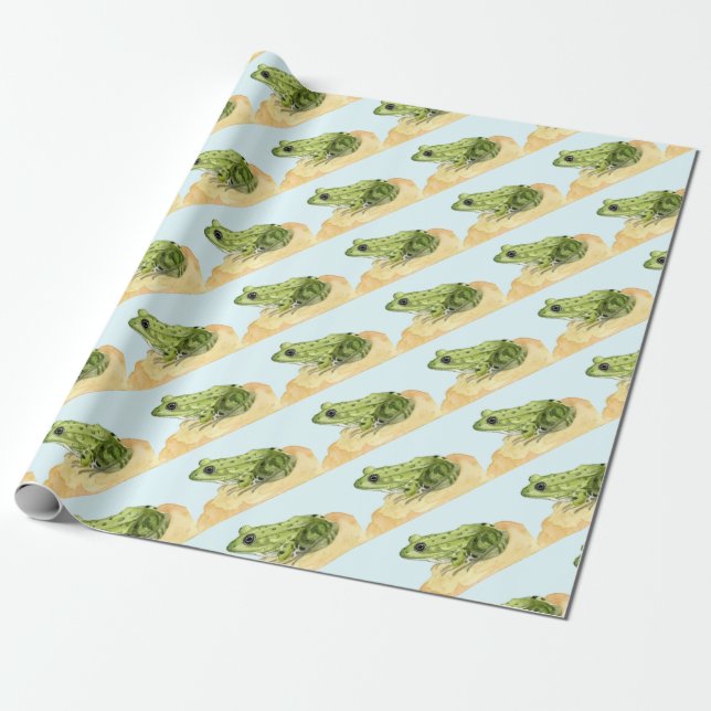 Papier Cadeau Grenouille verte (Déroulé)