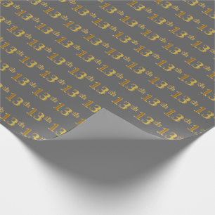 Papier Cadeau Grey, Faux Gold 13e (treizième) événement