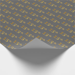 Papier Cadeau Grey, Faux Gold 15e (quinzième) Événement