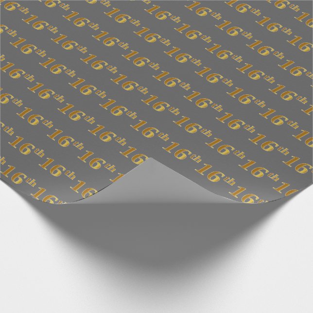 Papier Cadeau Grey, Faux Gold 16e (seizième) événement (Coin)