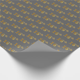 Papier Cadeau Grey, Faux Gold 16e (seizième) événement