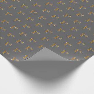 Papier Cadeau Grey, Faux Gold 1er (Premier) Enveloppement d'évén