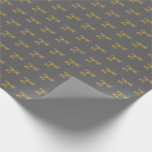 Papier Cadeau Grey, Faux Gold 2e (deuxième) Enveloppement d'évén