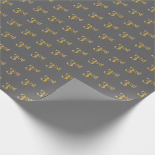 Papier Cadeau Grey, Faux Gold 3e (troisième) Enveloppement de pa