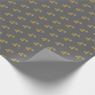 Papier Cadeau Grey, Faux Gold 4e (quatrième) Event Wrapper Paper