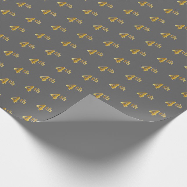 Papier Cadeau Grey, Faux Gold 4e (quatrième) Event Wrapper Paper (Coin)