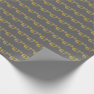 Papier Cadeau Grey, Faux Gold 67e (Soixante-Septième) Événement