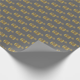 Papier Cadeau Grey, Faux Gold 68e (Soixante-huitième)