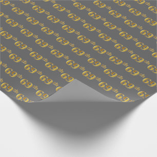 Papier Cadeau Grey, Faux Gold 69e (Soixante-Neuvième)