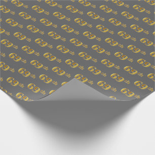Papier Cadeau Grey, Faux Gold 69e (Soixante-Neuvième)