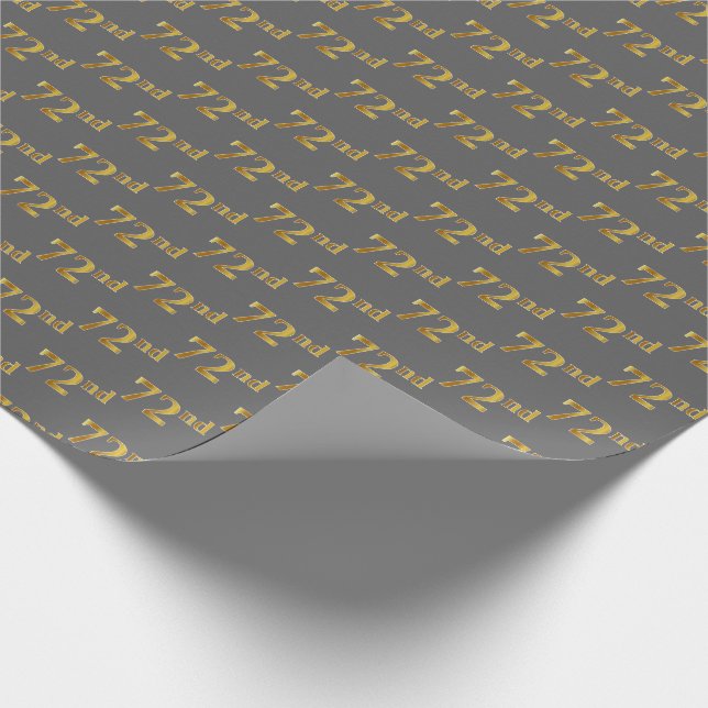 Papier Cadeau Grey, Faux Gold 72e (Soixante-douzième) (Coin)