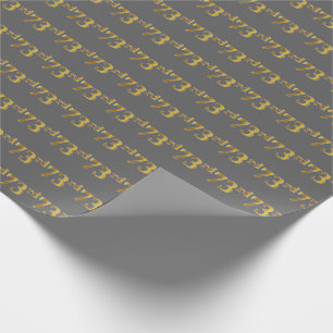 Papier Cadeau Grey, Faux Gold 73e (Soixante-treizième)