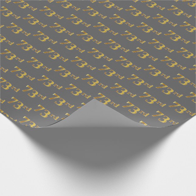 Papier Cadeau Grey, Faux Gold 73e (Soixante-treizième) (Coin)