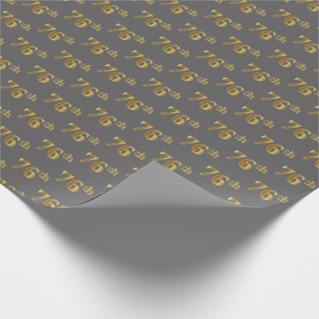 Papier Cadeau Grey, Faux Gold 76e (Soixante-seizième) (Coin)