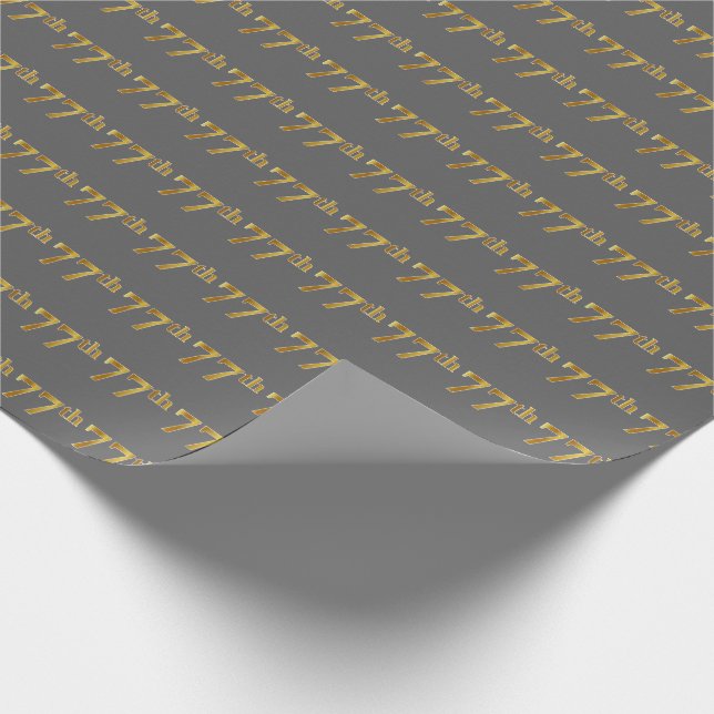 Papier Cadeau Grey, Faux Gold 77e (Soixante-Dix-Septième) (Coin)