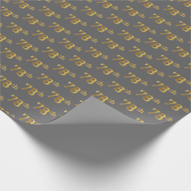 Papier Cadeau Grey, Faux Gold 78e (Soixante-dix-huitième) (Coin)