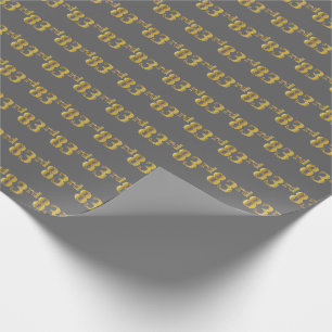 Papier Cadeau Grey, Faux Gold 83e (Quatre-vingt-troisième)