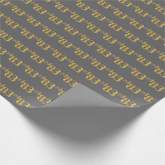 Papier Cadeau Grey, Faux Gold 83e (Quatre-vingt-troisième) (Coin)
