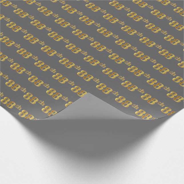 Papier Cadeau Grey, Faux Gold 88e (Quatre-vingt-huitième) (Coin)