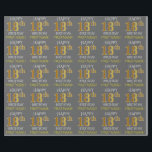 Papier Cadeau Grey, Faux Gold "HAPPY 18th BIRTHDAY"<br><div class="desc">Ce design papier d'emballage comporte un message comme "HAPPY 18th BIRTHDAY", avec le "18th" ayant une apparence fausse/imitation or. Il comporte également un nom qui peut être customisé, et un arrière - plan gris (gris) coloré. Il pourrait peut-être être utilisé pour envelopper les cadeaux donnés pour le dix-huitième anniversaire de...</div>