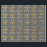 Papier Cadeau Grey, Faux Gold "HAPPY 70th BIRTHDAY"<br><div class="desc">Ce design papier d'emballage comporte un message comme "HAPPY 70th BIRTHDAY",  avec le "70th" ayant une apparence fausse/imitation or. Il comporte également un nom personnalisé et un arrière - plan gris (gris). Il pourrait peut-être être utilisé pour envelopper les cadeaux donnés pour le soixante-dixième anniversaire de quelqu’un. [~Z0000187]</div>
