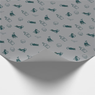 Papier Cadeau Grey - Halloween Motif  cadeau envelopper