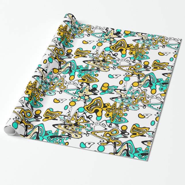 Papier Cadeau Gribouillage, abstrait, créatif (Déroulé)