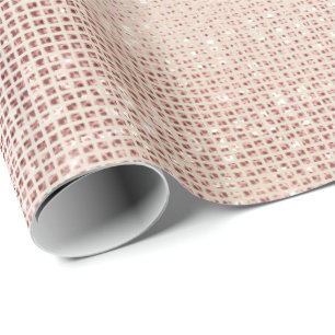 Papier Cadeau Gril scintillant en ivoire de Faux nacré rose
