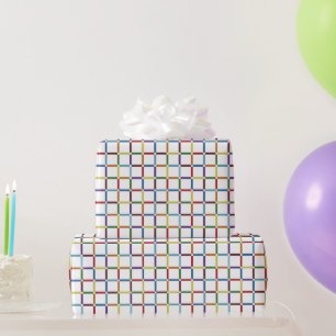 Papier Cadeau Grille arc-en-ciel colorée avec espace négatif