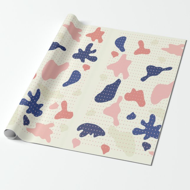 Papier Cadeau Grille de points de forme irrégulière (Déroulé)