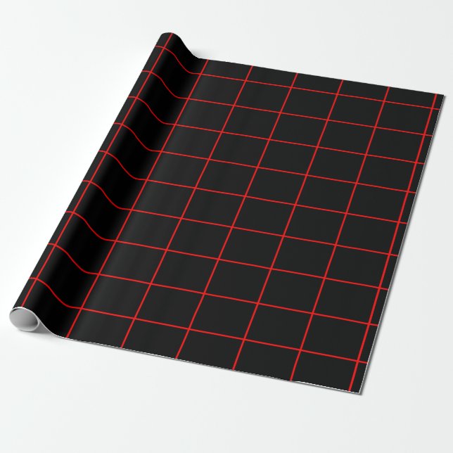 Papier Cadeau Grille rouge et noire 2 (Déroulé)