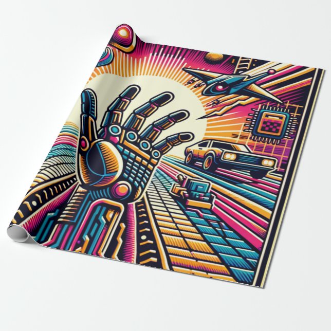 Papier Cadeau Grilles laser et thèmes Sci-Fi (Déroulé)