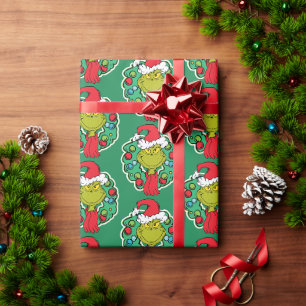 Papier Cadeau Grinch   Couronne de Noël