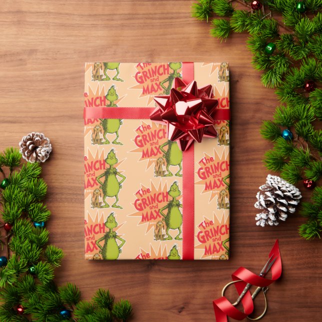 Papier Cadeau Grinch | Grinch & Max Starburst (Cadeau de vacances)