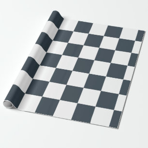 Papier Cadeau Gris Bleu Blanc Carreaux – Moderne Élégant