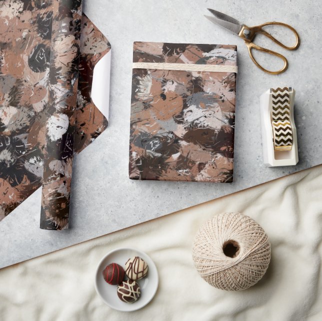 Papier Cadeau Gris, Brown et noir (Artisanat)