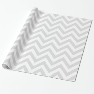 Papier Cadeau Gris clair blanc XL Chevron motif ZigZag