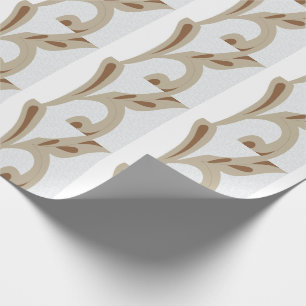 Papier Cadeau Gris Clair Floral Géométrique Motif Été Moderne