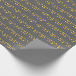 Papier Cadeau Gris, Faux Or 35e (Trente-Cinquième) Événement