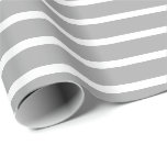 Papier Cadeau Gris foncé Blanc horizontal trié<br><div class="desc">Papier d'enveloppement horizontal à rayures gris foncé et blanc</div>