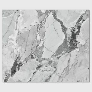 Papier Cadeau Gris "Imaginaire en marbre clair" Abstrait Pa marb